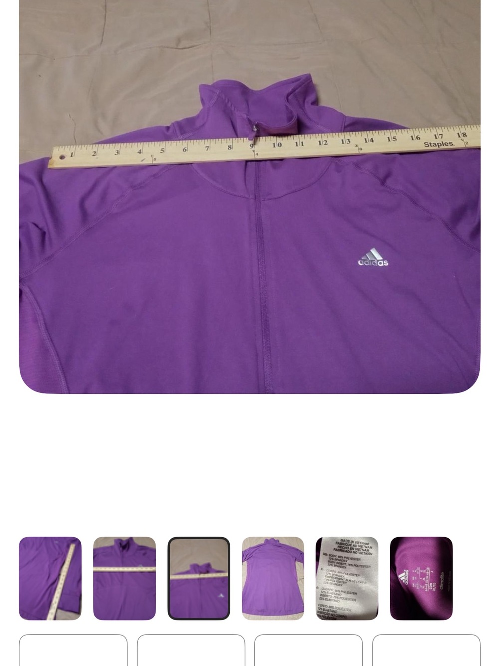 adidas Purple Half -Zip Sweatshirt